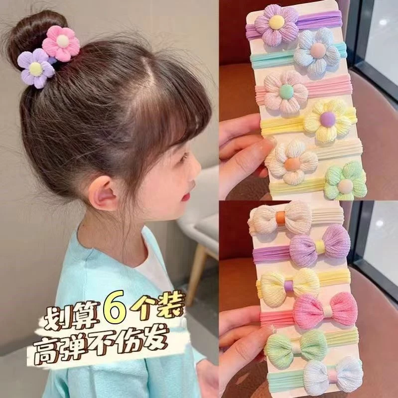 韩式公主女童可爱不伤发皮筋弹力头绳蝴蝶结花朵发圈皮筋儿童皮筋