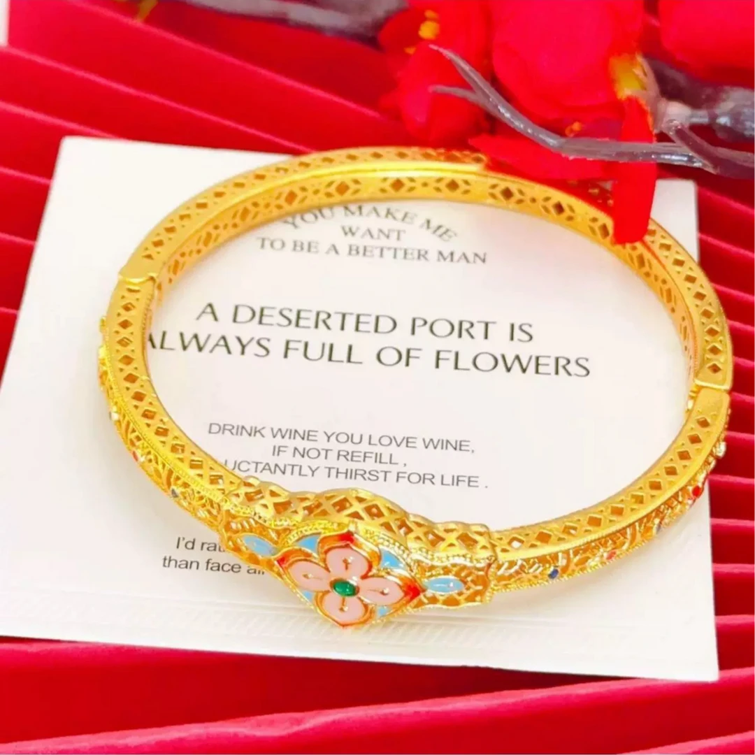 卡纯诗 铜合金合成锆石手镯 富贵花手镯百搭轻奢时尚女款礼物