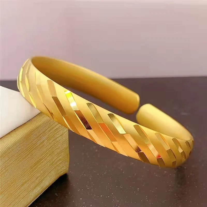 卡纯诗 KACHUNSI 流星雨开口精工手镯精致经典时尚古法金色女款