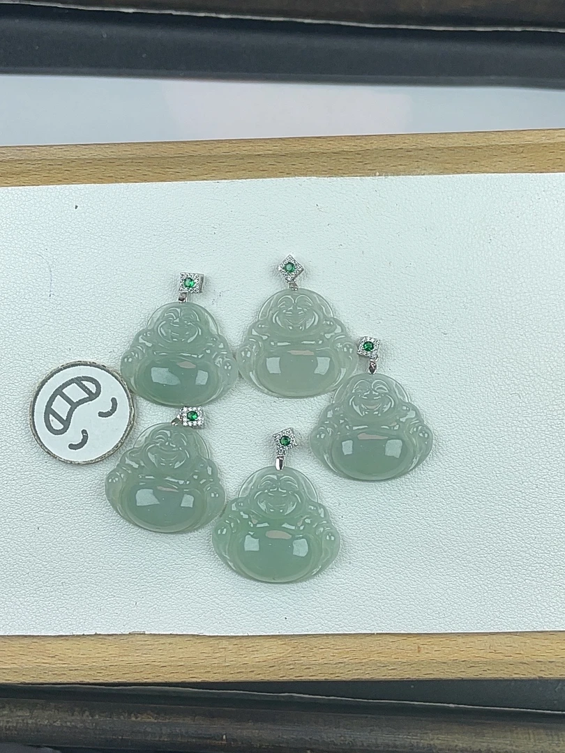 5C009冰浅绿小佛（不含链）送S925银扣+（多样性发其一）