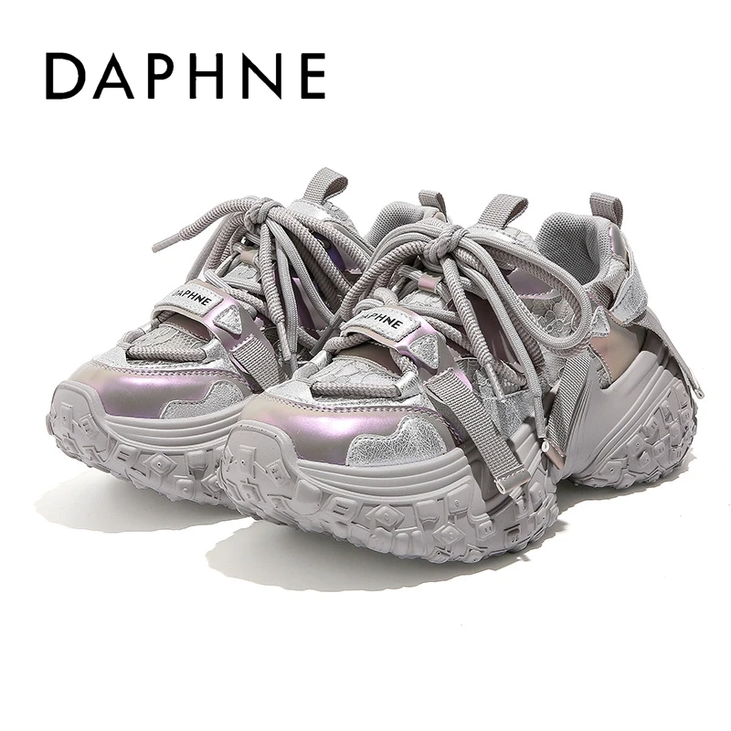 Daphne/达芙妮透气网面老爹鞋女25夏季爆款厚底增高休闲运动女鞋