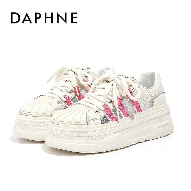 Daphne/达芙妮2025秋季新款透气拼色网鞋时尚百搭潮流ins小白鞋