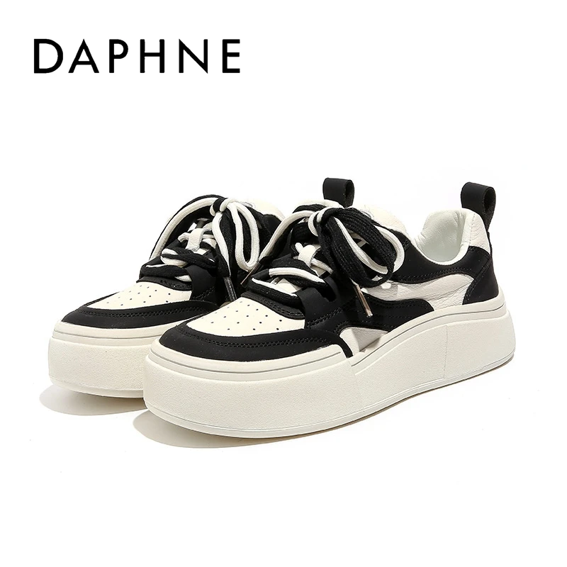 Daphne/达芙妮2025秋季新款时尚百搭小白鞋厚底小众运动鞋ins女鞋
