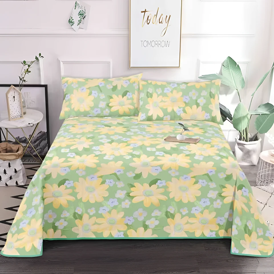 【花季魅力】防滑透气原棉棉麻粗布床单高支高密细砂棉麻（±5厘米）