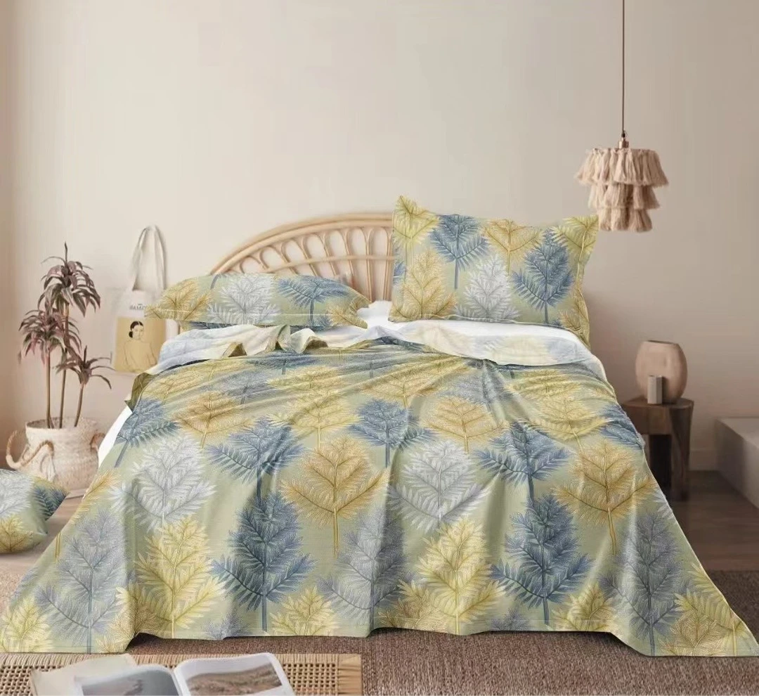 【叶梦树影】云棉小竹高端粗布床单、吸湿干爽轻盈透气四季皆宜