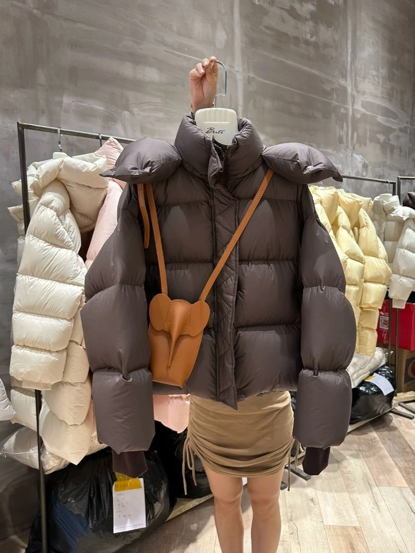 波司澄年冬季新款韩版时尚潮流咖色连帽短款加厚百搭羽绒服