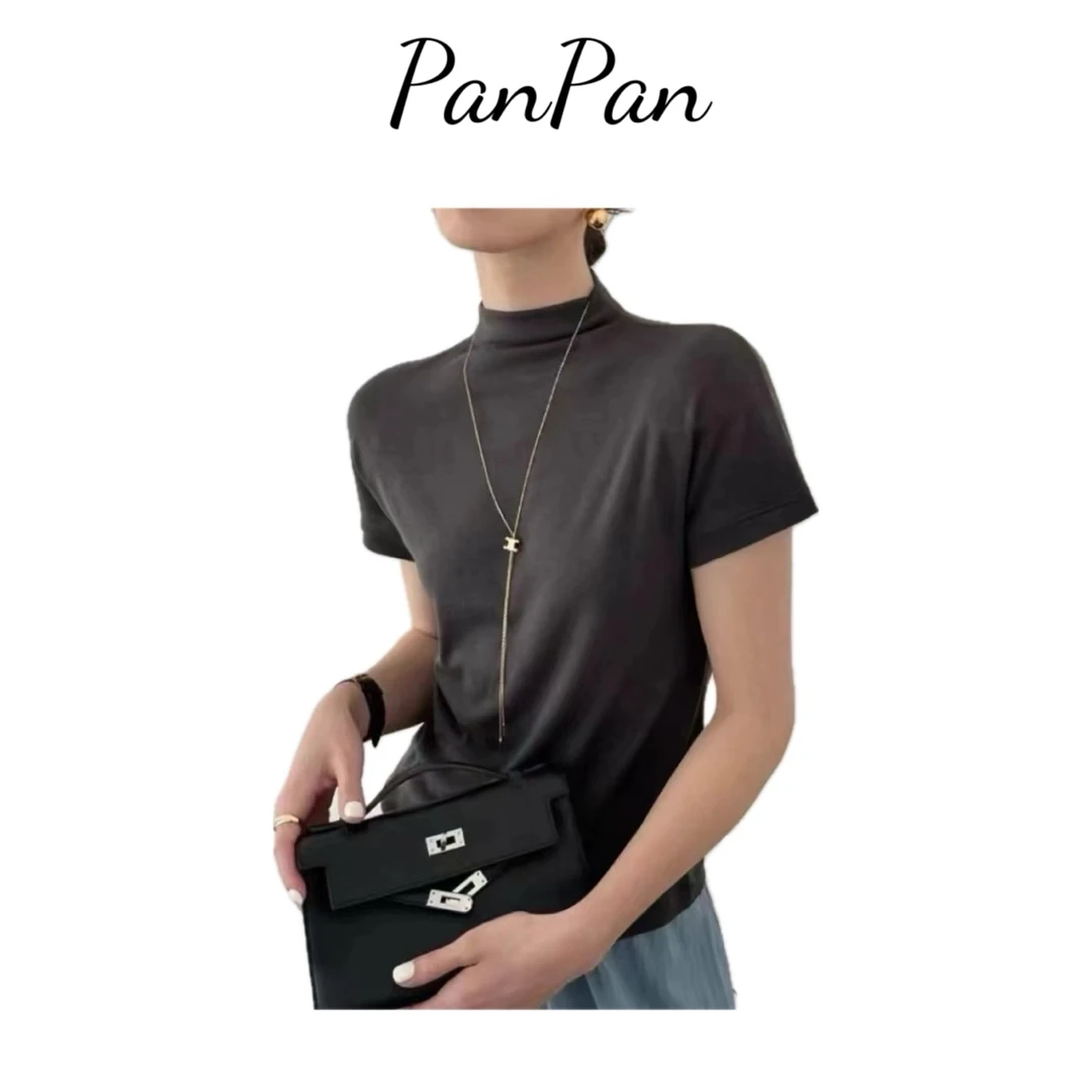 【PanPan家】0729-002秋款【极简高级】显瘦高领短袖