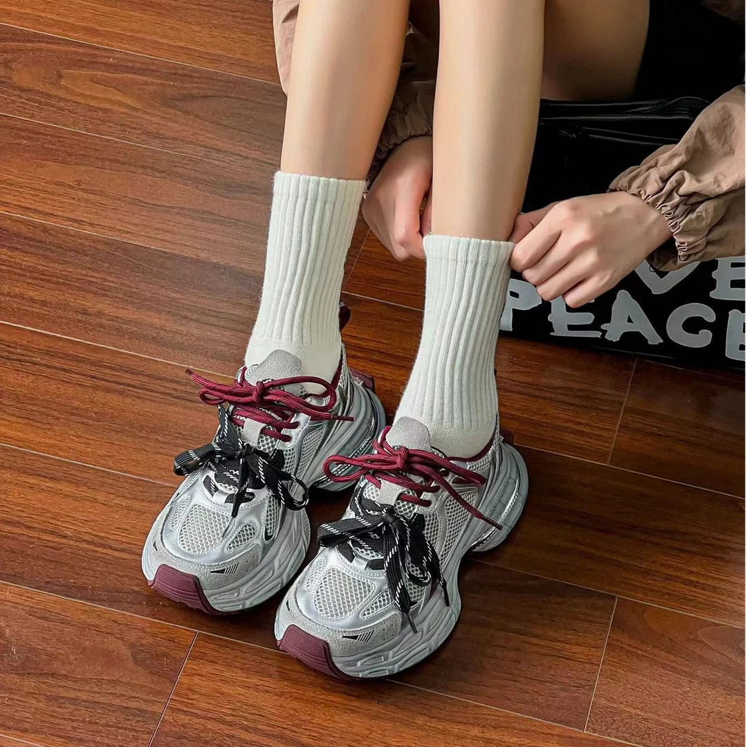 【panpan家】013-20真皮百搭透气老爹鞋休闲运动鞋