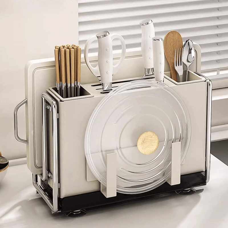 厨房刀架筷子笼置物架家用多功能台面砧板架放菜板刀具一体收纳架