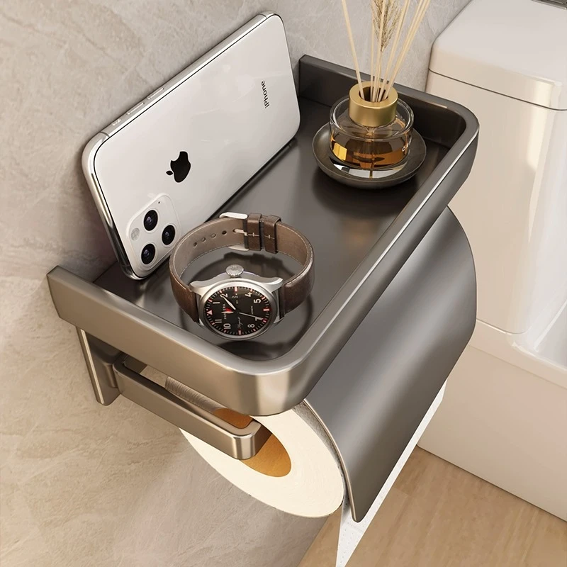 优勤卫生间厕纸盒厕所纸巾盒防水免打孔壁挂式卫生纸置物架卷纸架