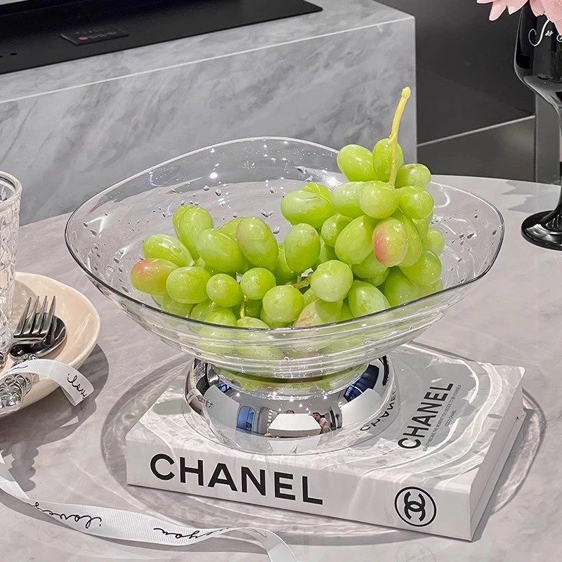 优勤水果盘客厅家用高级感沥水托盘欧式轻奢糖果盘零食摆放盘