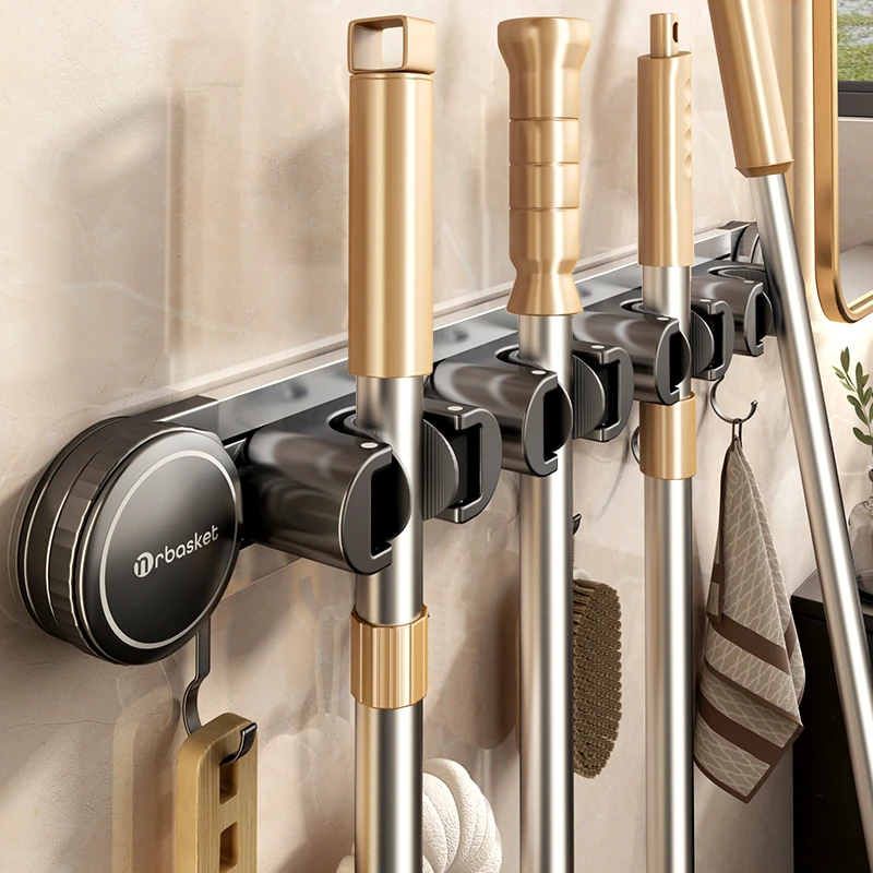 吸盘拖把壁挂夹扫把拖布免打孔挂钩固定神器卫生间浴室门后置物架