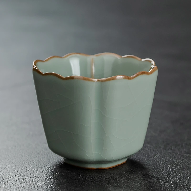 柏韵邱卫国24年新品闻香杯汝窑茶杯茶具开片可养汝瓷主人杯品茗杯