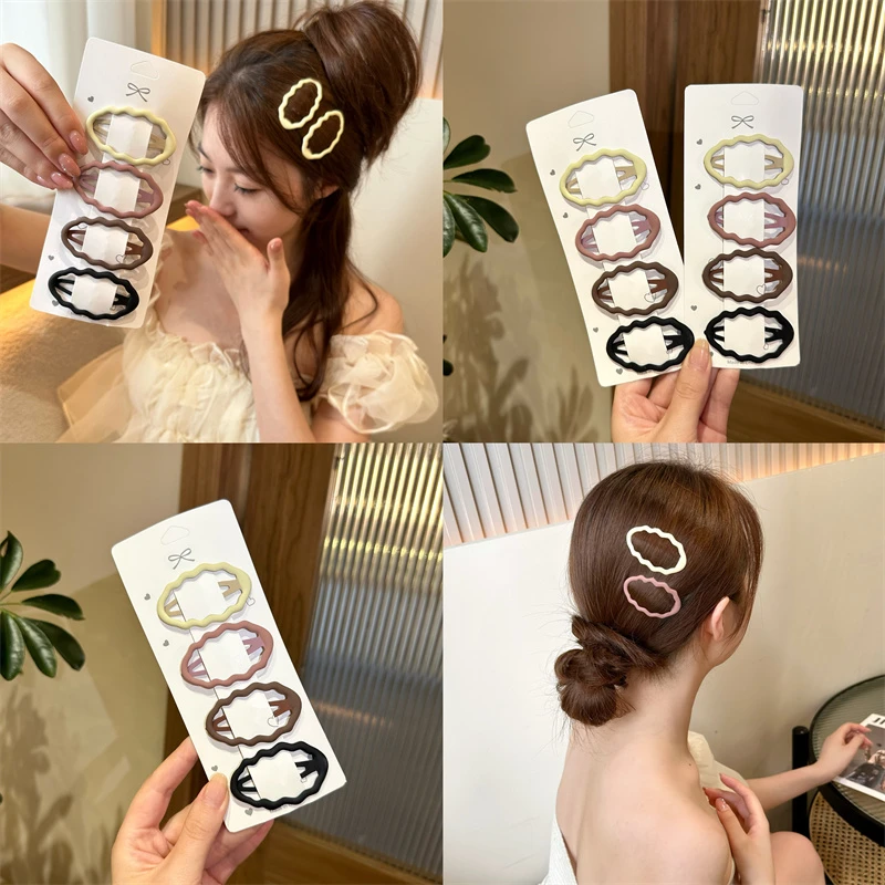 铁合金发饰 椭圆镂空碎发bb夹前额刘海一字侧边夹女后脑勺发饰