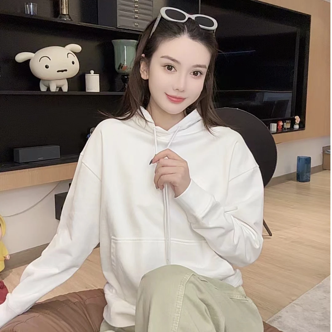 【四角星卫衣】G23WY6059休闲时尚舒适百搭宽松纯色运动连帽卫衣