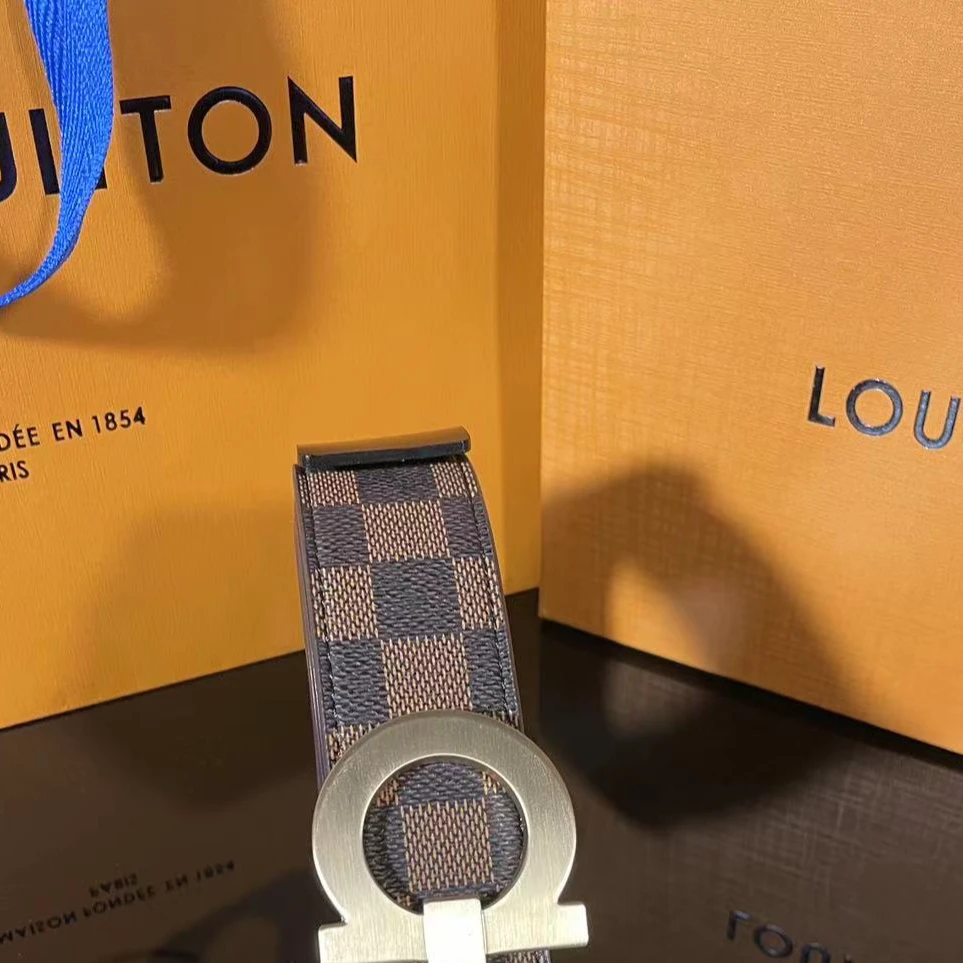 8字扣皮带休闲高档时尚百搭商务真皮男款双面针扣平滑扣腰带