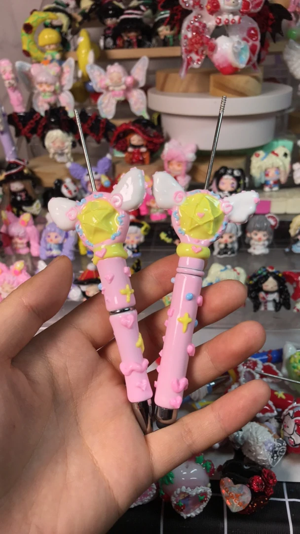 仙女棒款 萌粒笔 粉白黄配色