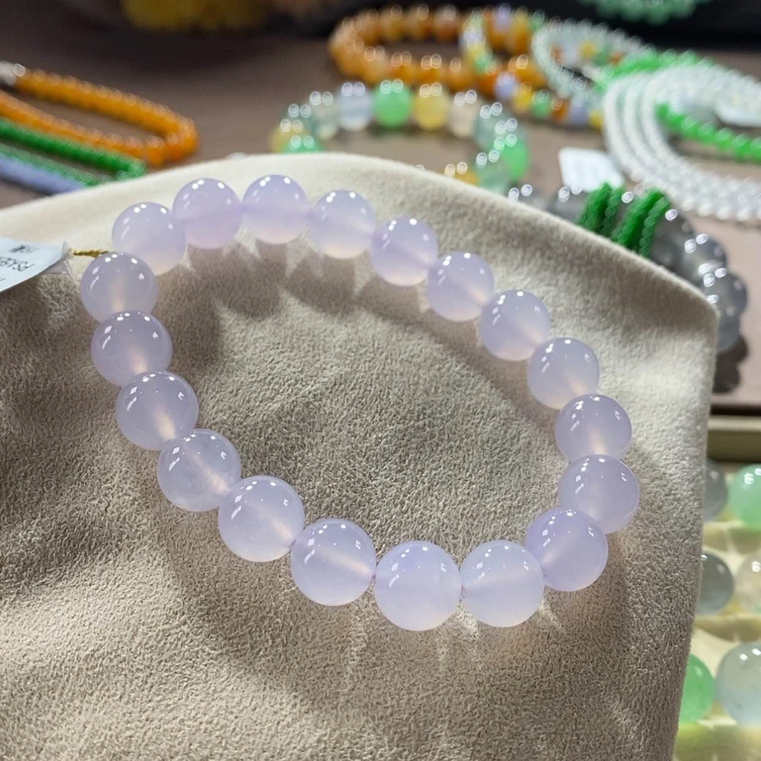 【闪购商品】翡翠手链未镶嵌M****n卡10粉紫手串