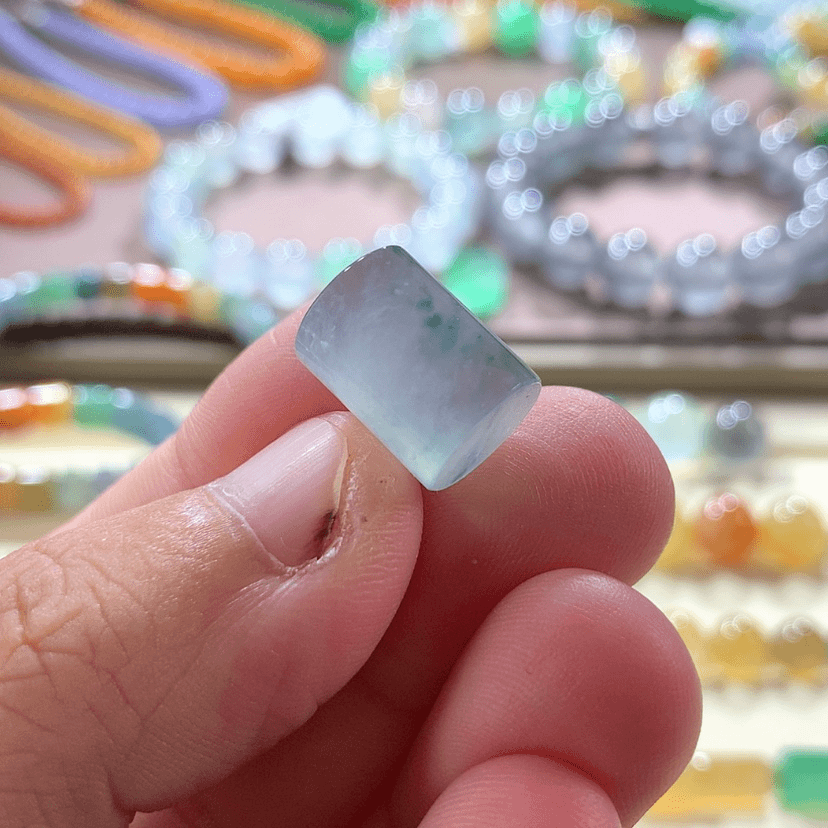【闪购商品】翡翠手链未镶嵌冰蓝飘花桶珠