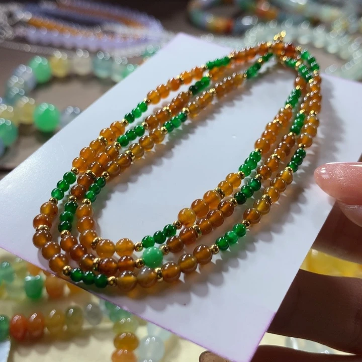 翡翠手链未镶嵌大漏复古特色长链