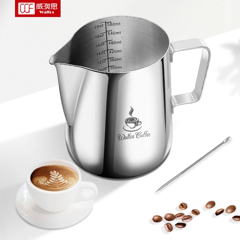 304不锈钢拉花杯专业咖啡奶泡杯大容量带刻度尖嘴拉花缸加厚器具