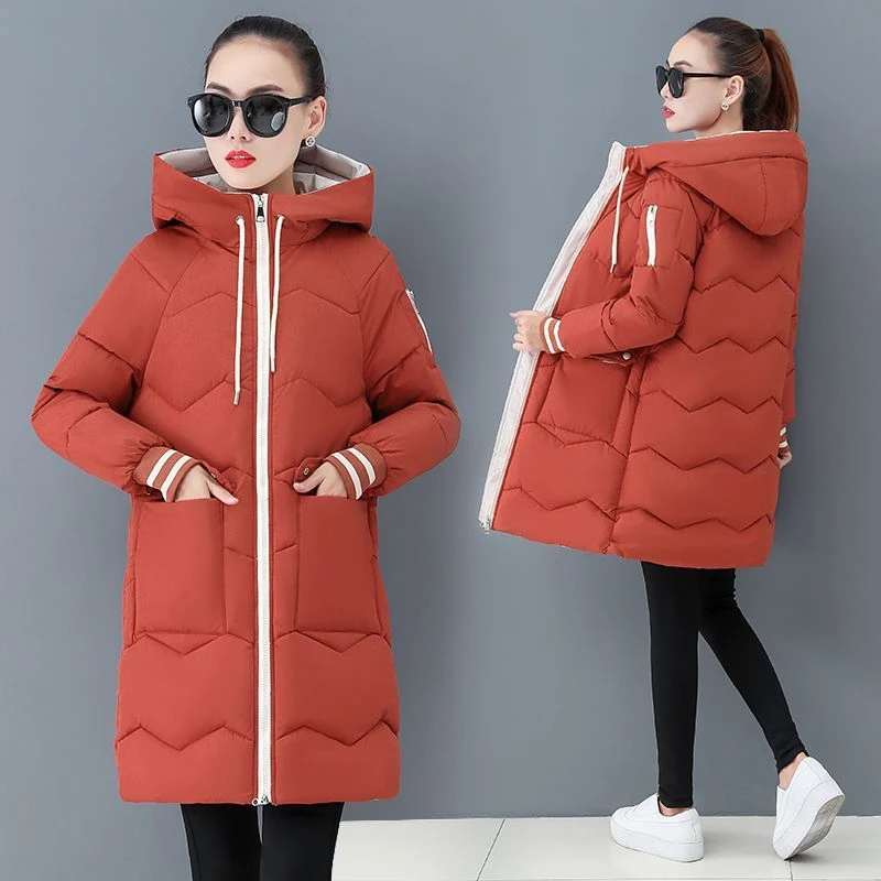 波司澄羽绒服羽绒棉服女中长款2022新款韩版学生宽松加厚大码棉衣
