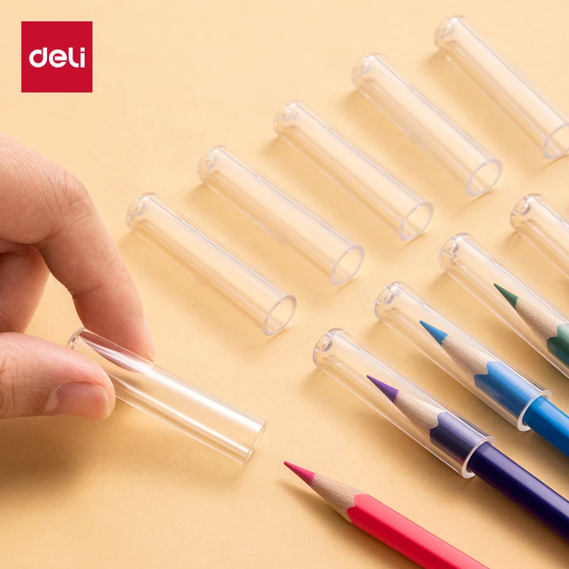 【直播专享】得力铅笔套本色透明 小学生初学者铅笔可用