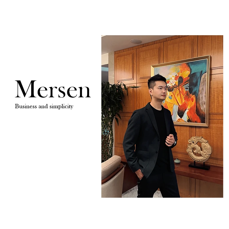 美尔森【商务精英】男士商务休闲时尚绿色秋冬季单西大衣