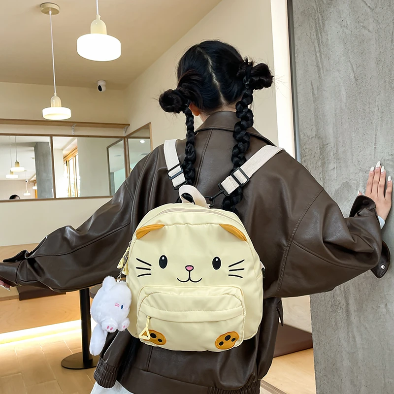 可爱猫咪小书包幼儿园儿童卡通背包大学生休闲百搭旅行双肩包女生