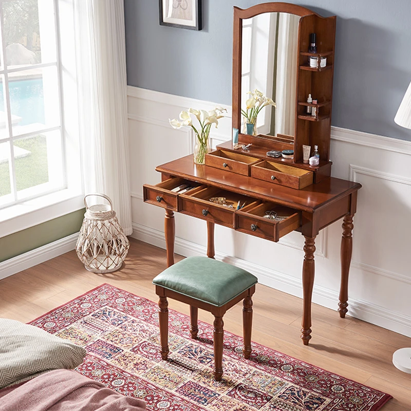 全实木梳妆台简约化妆桌小户型化妆台梳妆桌