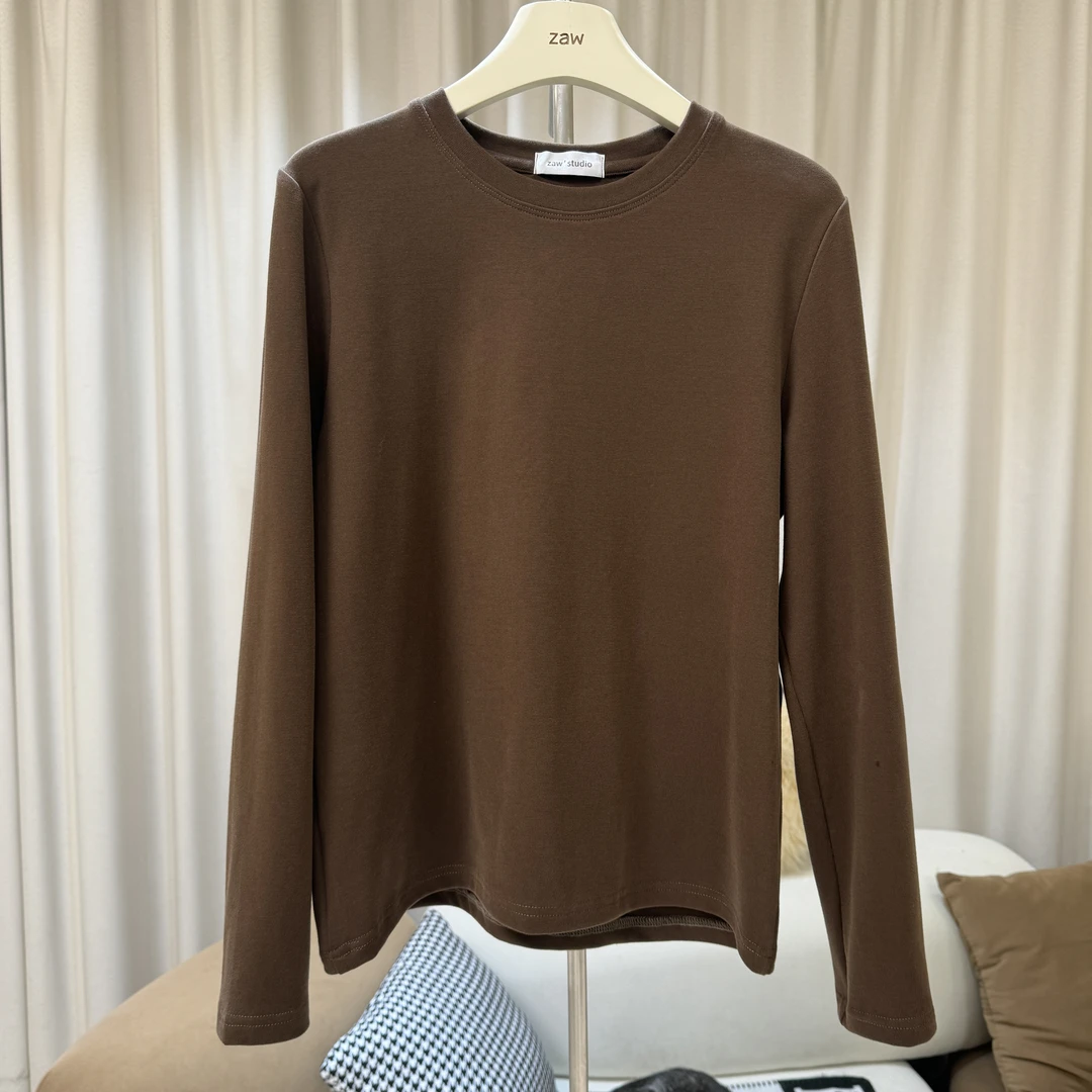 【福利】大码磨毛加厚T恤女秋季显瘦内搭胖mm打底衫上衣/24568