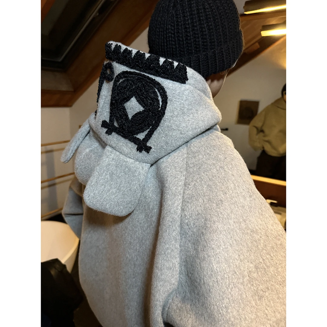 ESC MAN STUDIO/松弛感混纺毛呢面料卡通图案挺括感卫衣