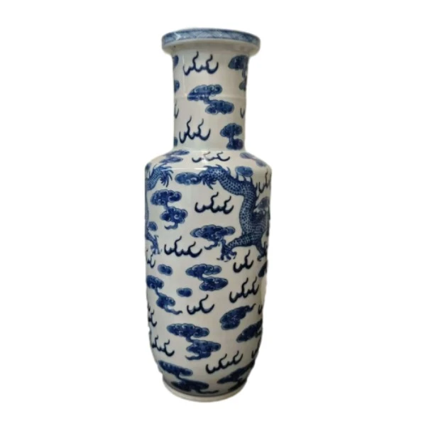 AS10739   清    火焰云龙纹棒槌瓶