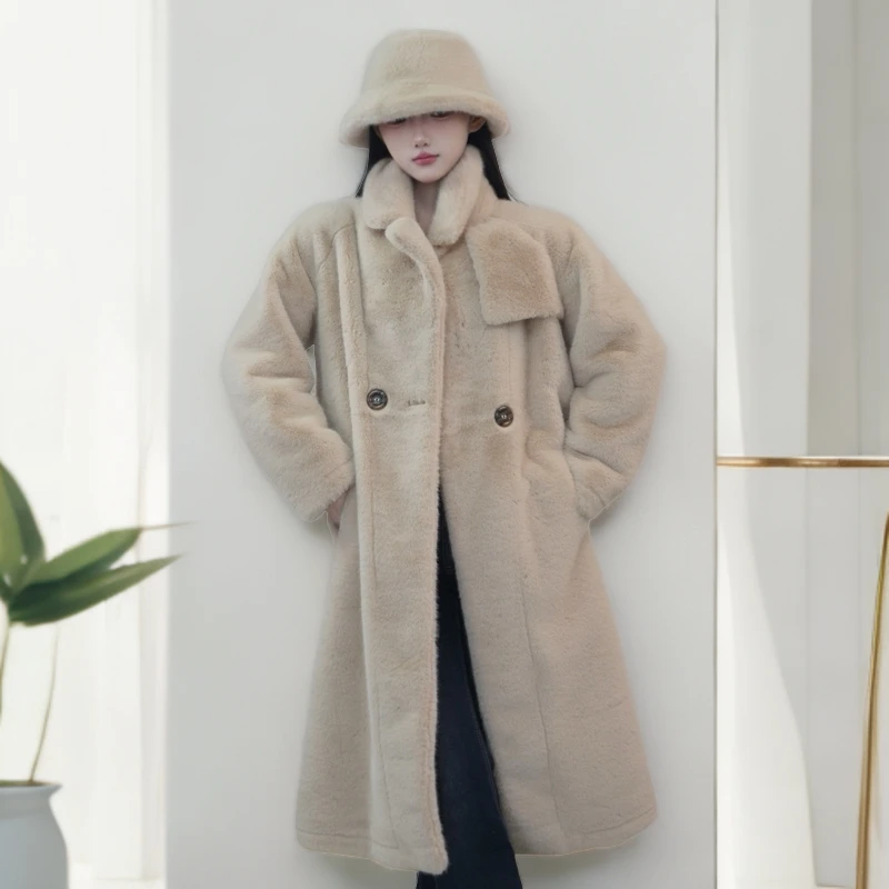 时尚气质百搭休闲秋冬冬季翻领厚宽松冬季冬季韩版毛毛外套79887