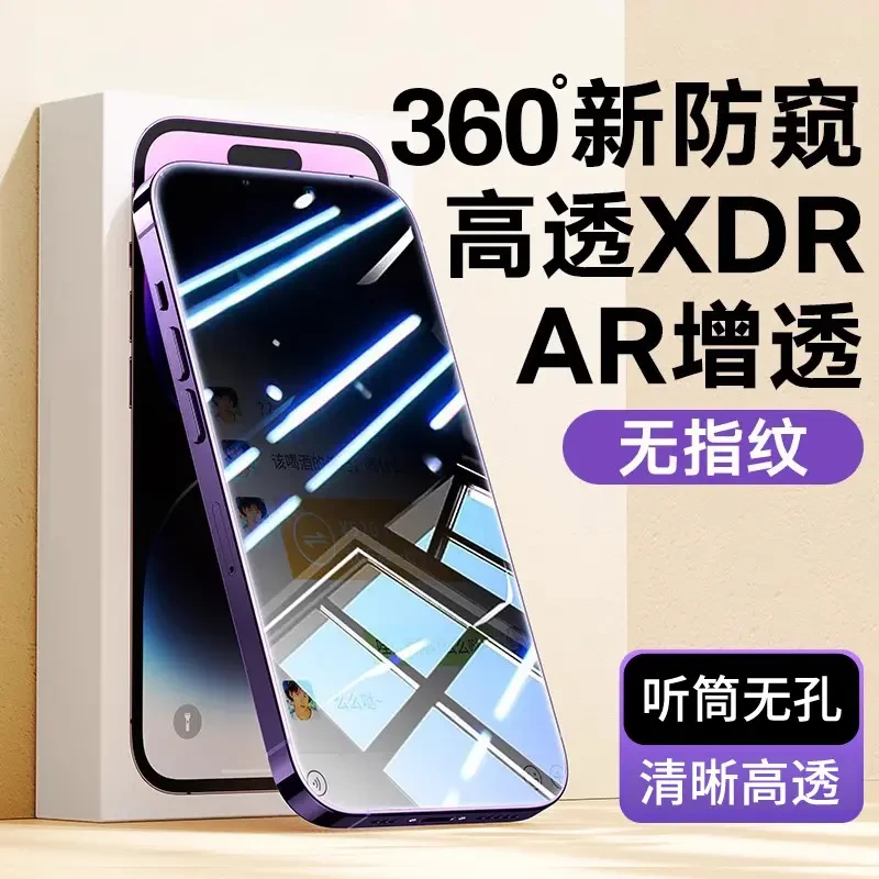 360度防窥膜适用苹果16/15钢化膜iPhone13ProMax保护14手机贴12