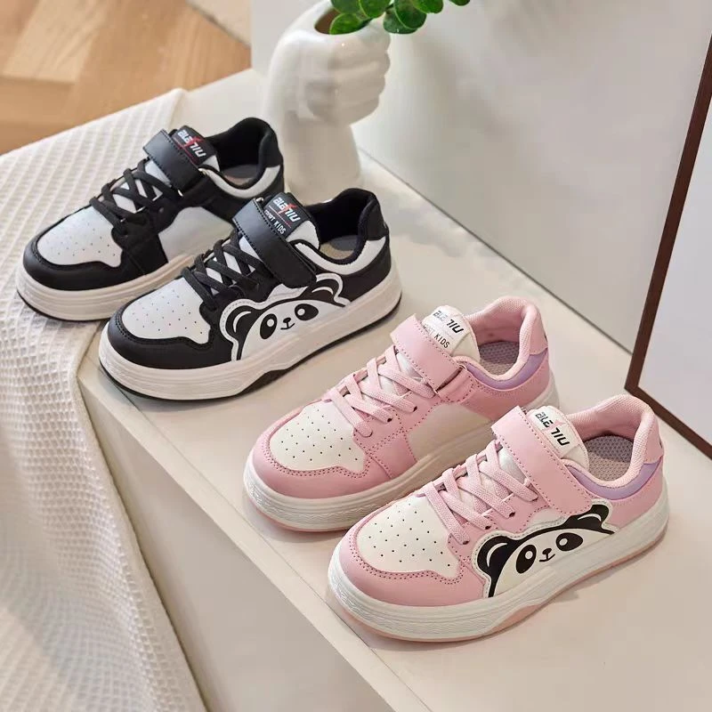 【8132】秋季款时尚儿童透气皮面防水男童女童百搭低帮运动板鞋A-2