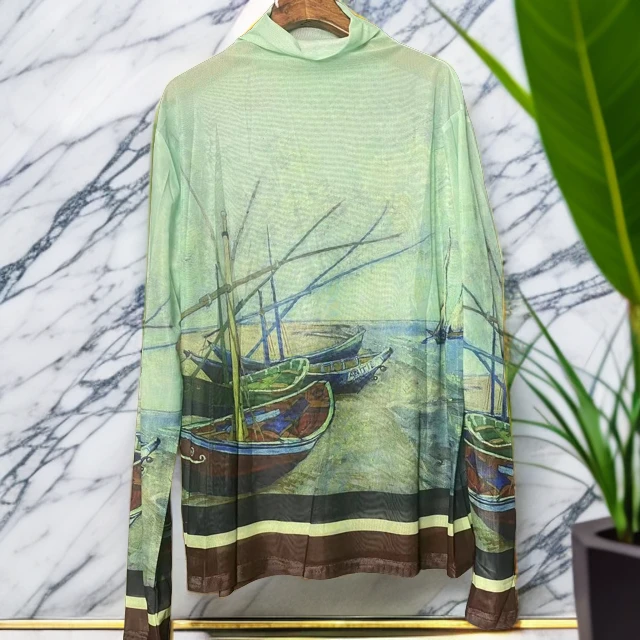 1879（飞儿同款）网纱打底衫休闲宽松长袖