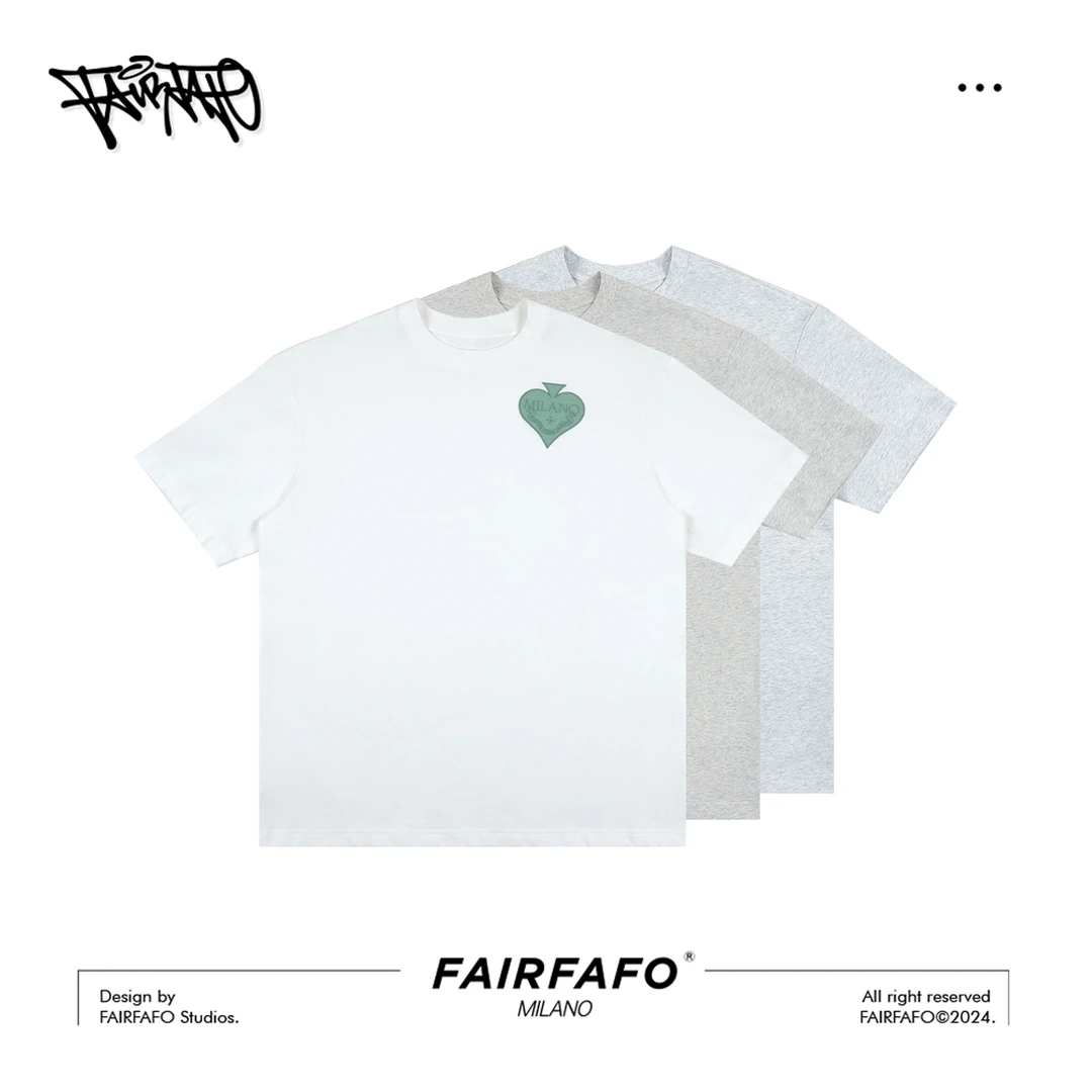 FAIRFAFO林肉肉【桃心刺绣圆领短袖】TXA44337