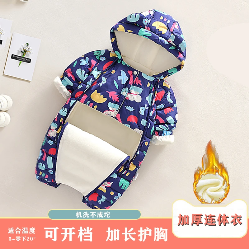 【断码清仓】婴儿连体衣加绒加厚秋冬宝宝外出服装女童秋装新生婴