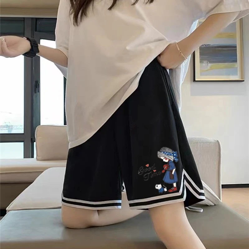 2024新款五分裤运动裤显瘦短裤女夏季薄款宽松休闲中裤外穿阔腿裤