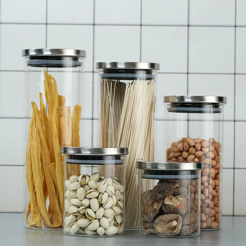 酒店餐厅同款密封罐玻璃瓶透明五谷杂粮食品带盖收纳盒储物罐
