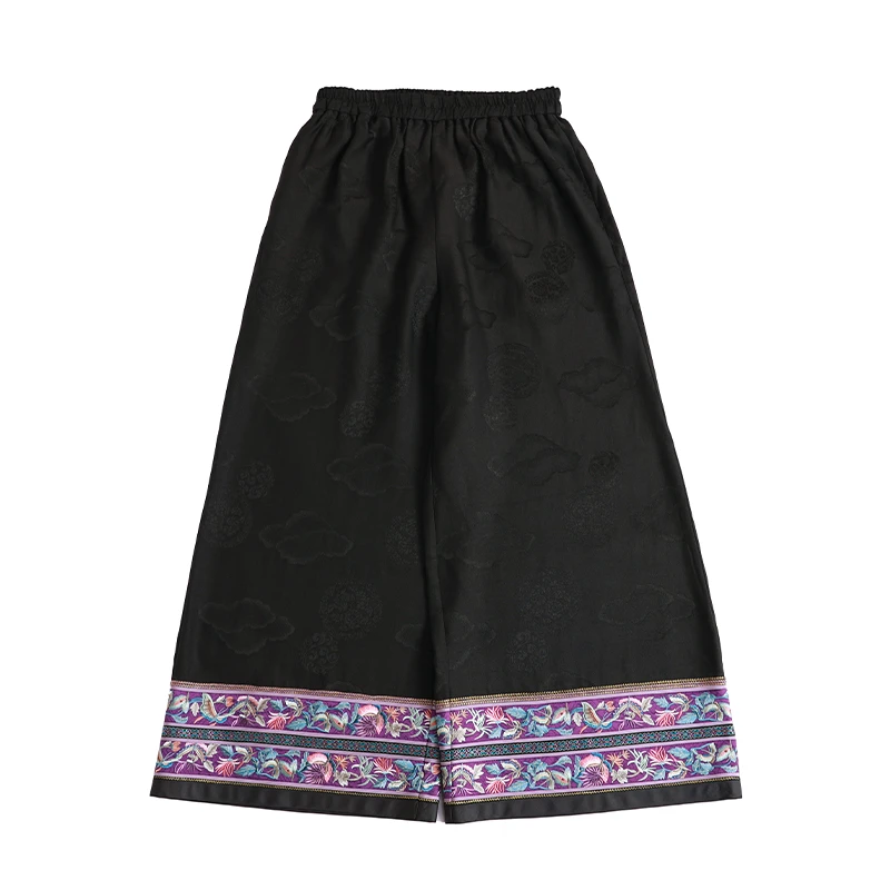 「允熹」乐锦坊原创手工国风高档显瘦中式长款汉服刺绣日常裤子