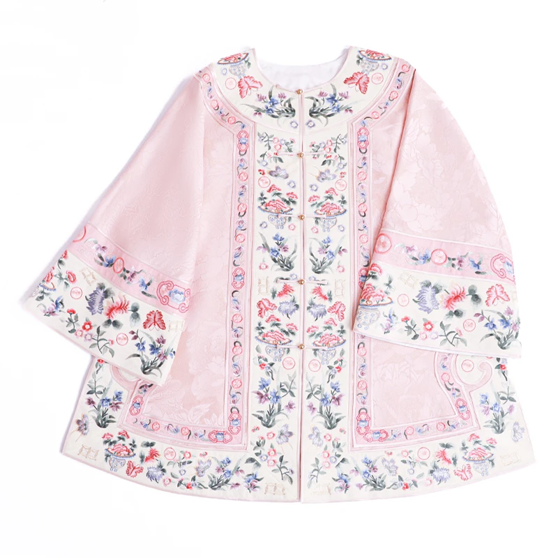 「翠玉珠」乐锦坊复古中国风手工原创设计百搭刺绣国潮女装汉服上衣