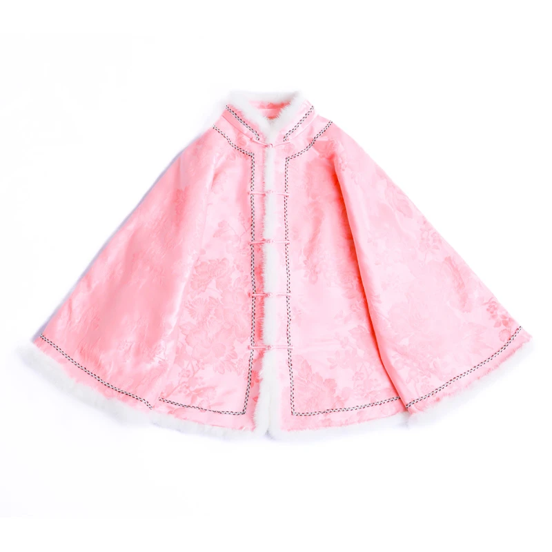 「粉黛瑶岑」乐锦坊复古国风原创设计手工定制水貂毛女装汉服棉外套