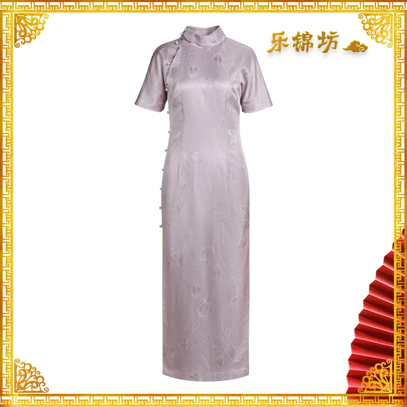 「小芋泥」· 乐锦坊复古国风气质正宗时尚原创手工全开襟旗袍连衣裙