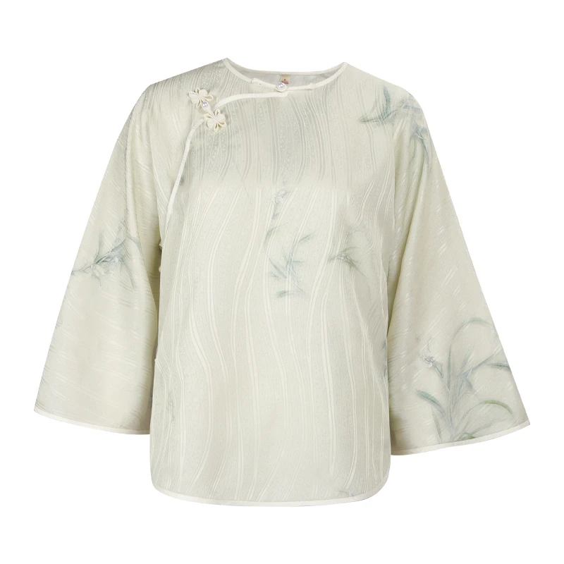 「岸芷汀兰」乐锦坊手工日常百搭新中式手工汉服国潮中国风女装短袖