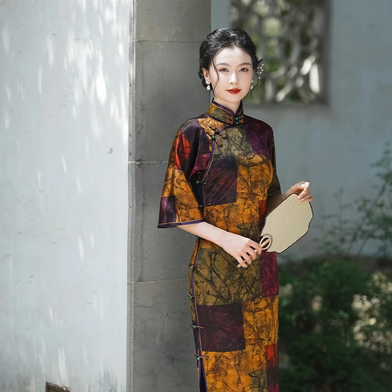 「斑斓」 ·  乐锦坊复古国风正宗时尚原创手工中式全开襟旗袍连衣裙