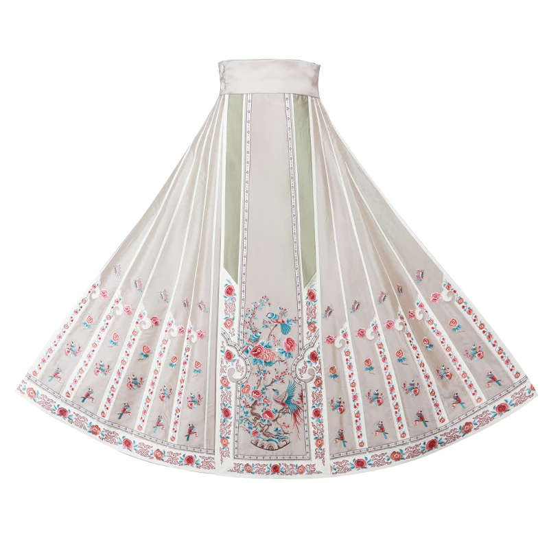 「鸟语花香」乐锦坊复古中国风手工原创重工刺绣汉服26片日常马面裙