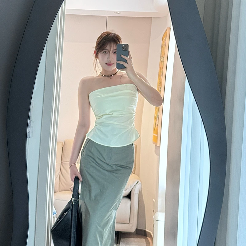 【年终大促 抢完即止】肌理感抹胸上衣女时尚气质K424G05947