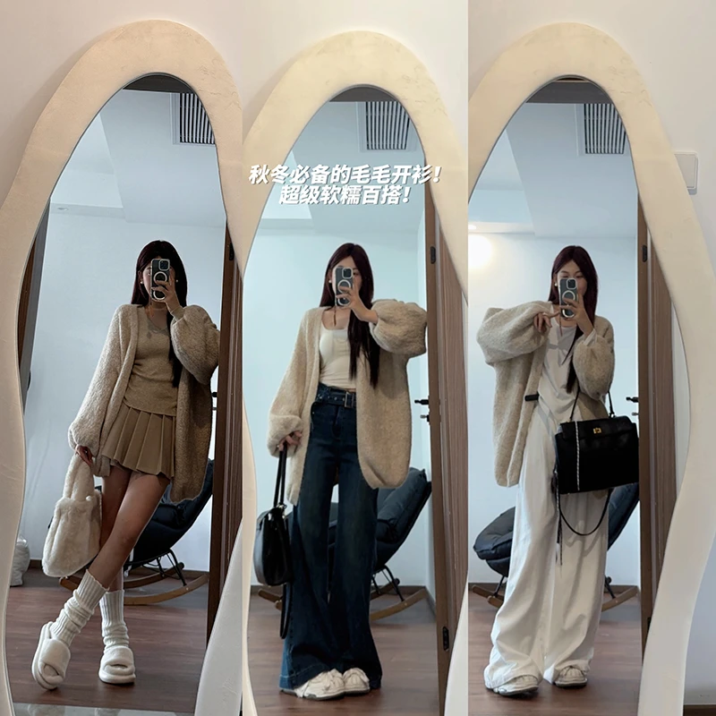 【年终大促 抢完即止】慵懒毛衣开衫秋宽松针织上衣K424X16728